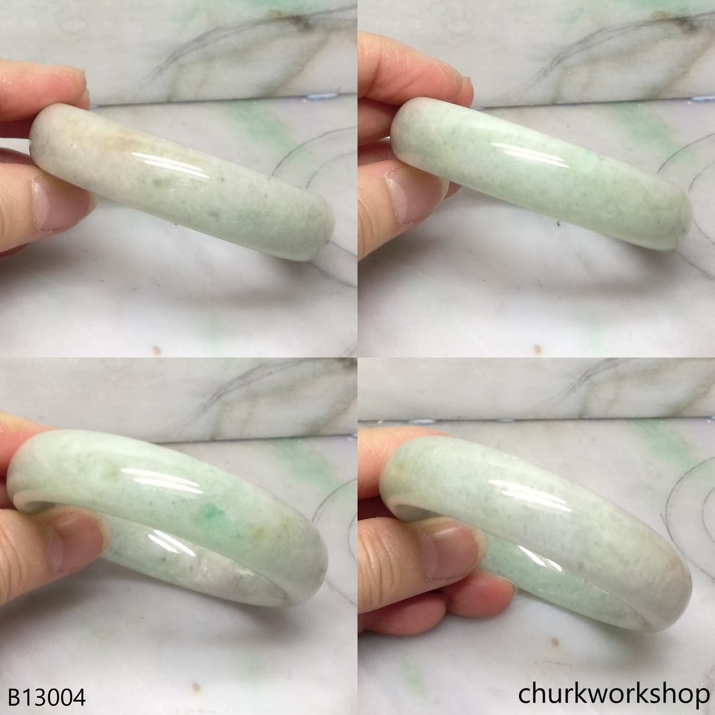 Light green jade bangle