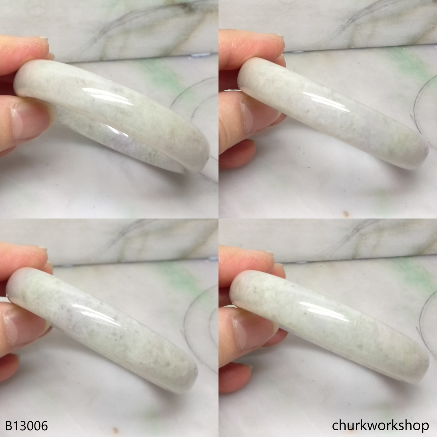 Pale lavender jade bangle