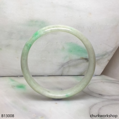 Extra large light green jade bangle