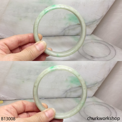 Extra large light green jade bangle