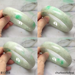 Extra large light green jade bangle