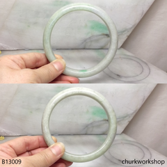 Upper arm light green jade bangle