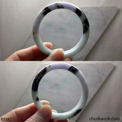 Light green mix lavender & dark green jade bangle