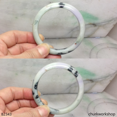 Light green mix lavender & dark green jade bangle