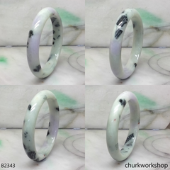 Light green mix lavender & dark green jade bangle