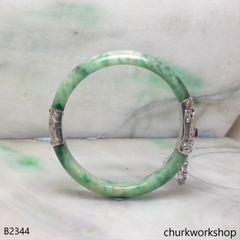 Green jade hinge bangle