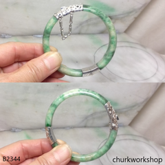 Green jade hinge bangle