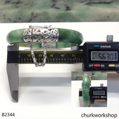 Green jade hinge bangle