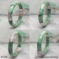 Green jade hinge bangle