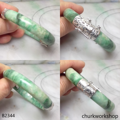 Green jade hinge bangle