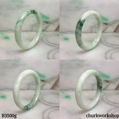 White base mix green jade bangle