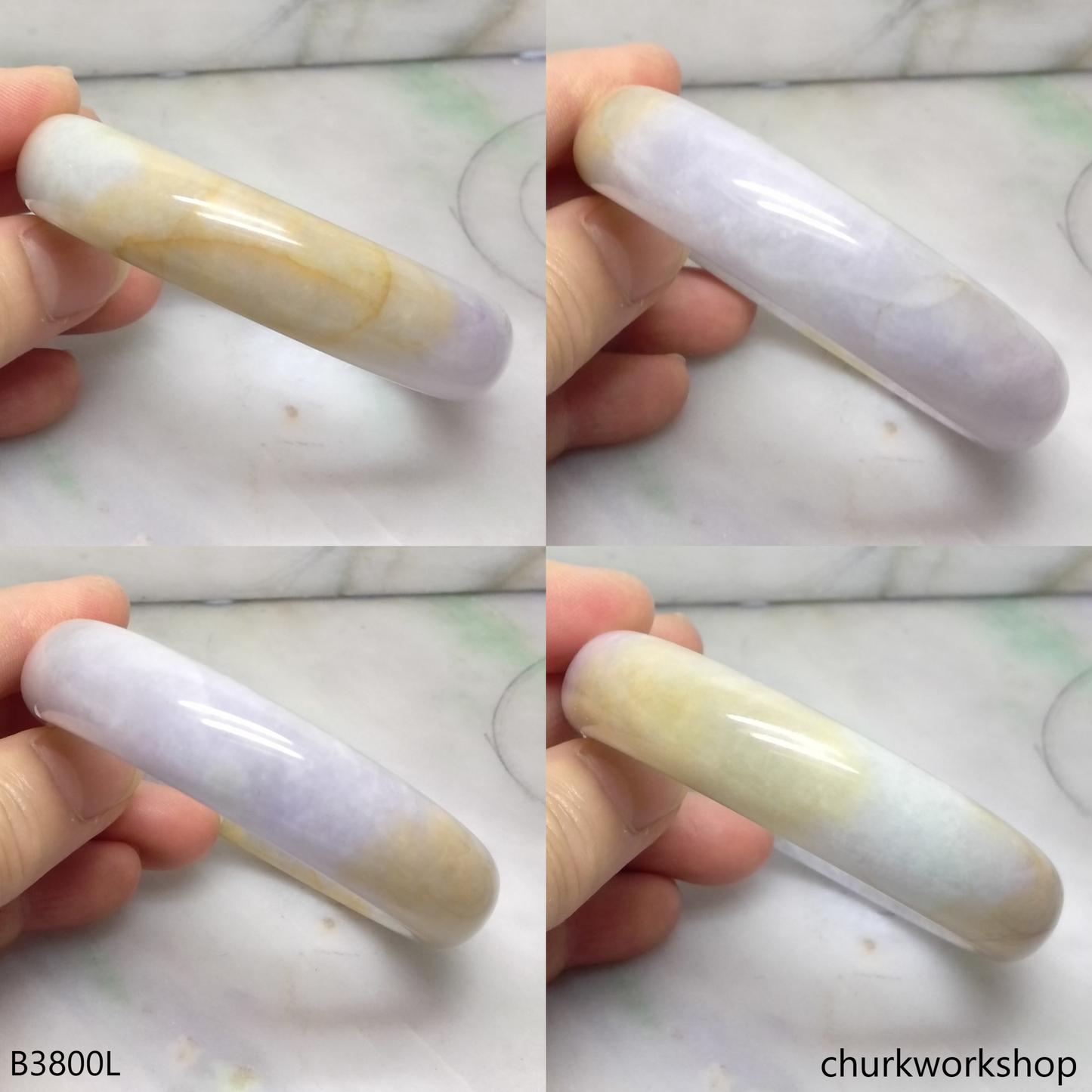 Lavender mix yellow jade bangle