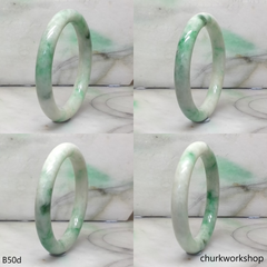 White base with green splotches jade bangle