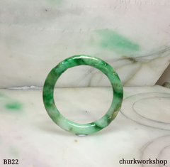 Baby carved green jade bangle