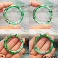 Baby carved green jade bangle