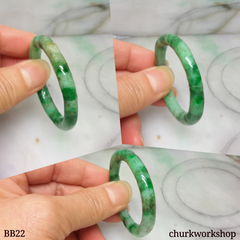 Baby carved green jade bangle