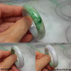 Pale lavender mix green splotches baby bangle