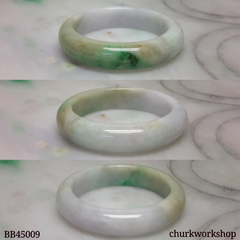 Pale lavender mix green splotches baby bangle