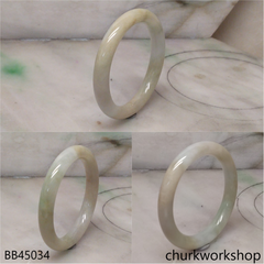 Pale green mix yellowish baby jade bangle