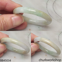 Pale green mix yellowish baby jade bangle