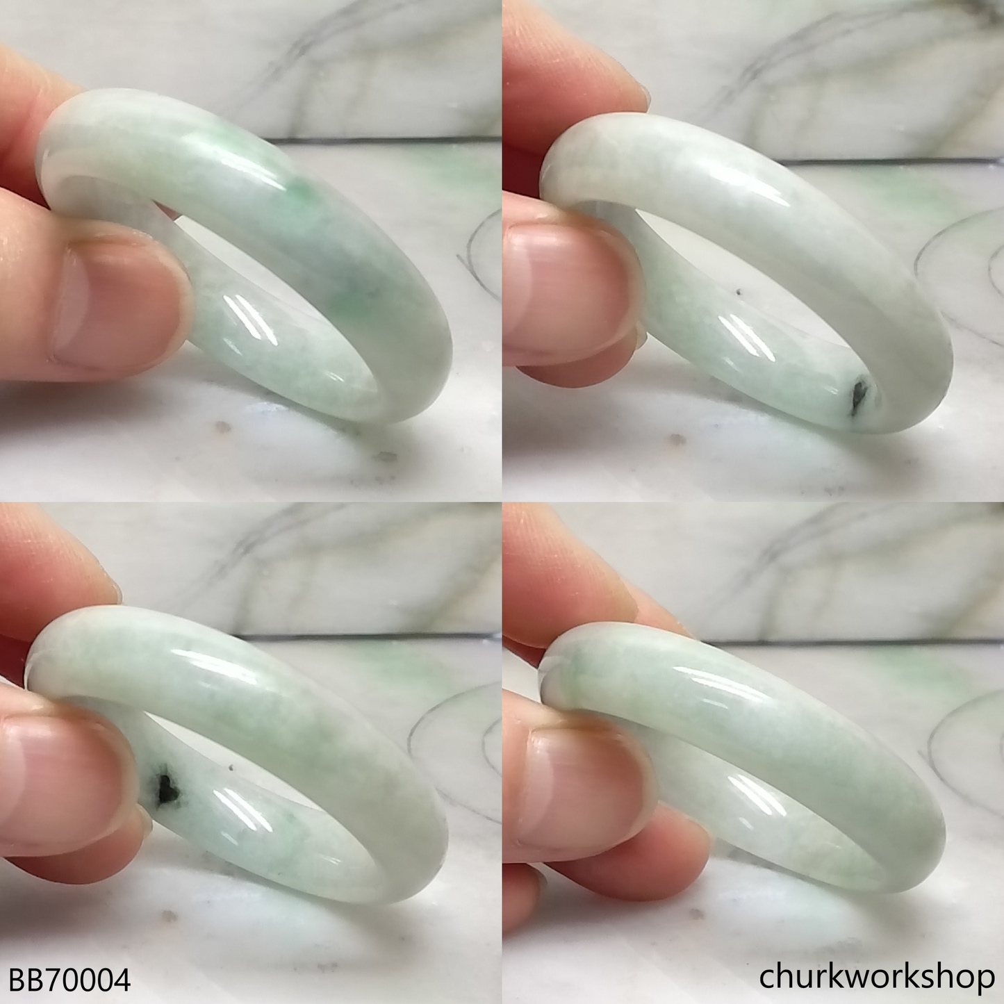 Pale green with splotches green baby bangle