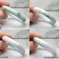 Pale lavender with splotches green baby bangle