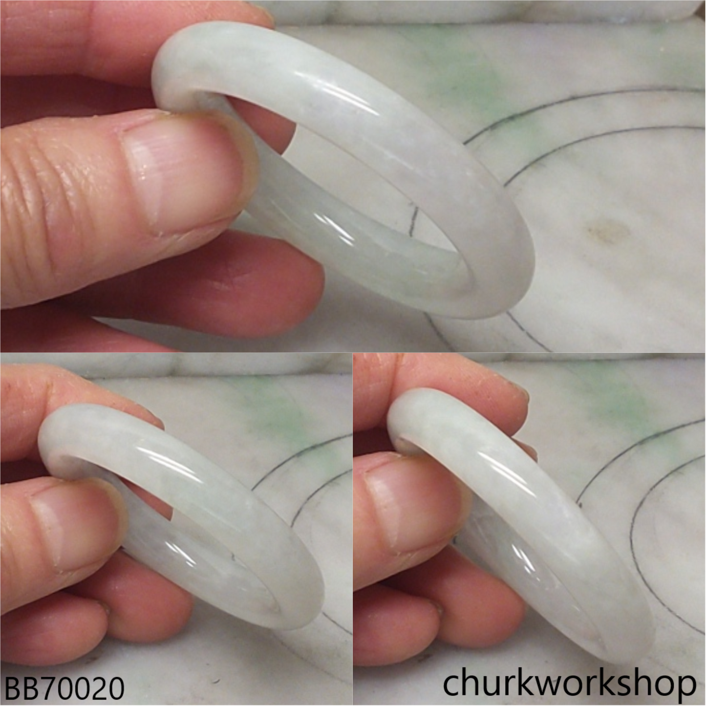 Pale green baby jade bangle