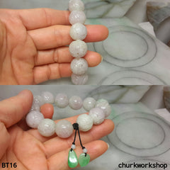 Lavender carved jade beads bracelet, jade bracelet