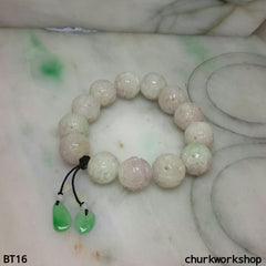 Lavender carved jade beads bracelet, jade bracelet