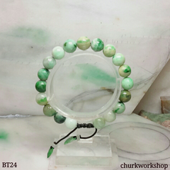 Mix color green beads jade bracelet, jade bracelet