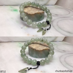 Light green beads jade bracelet