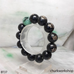 Black beads jade bracelet