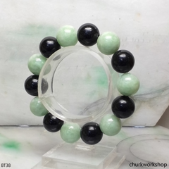 Black and green beads jade bracelet