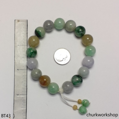 Multi-color jade beads bracelet