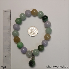 Multi-color jade beads bracelet