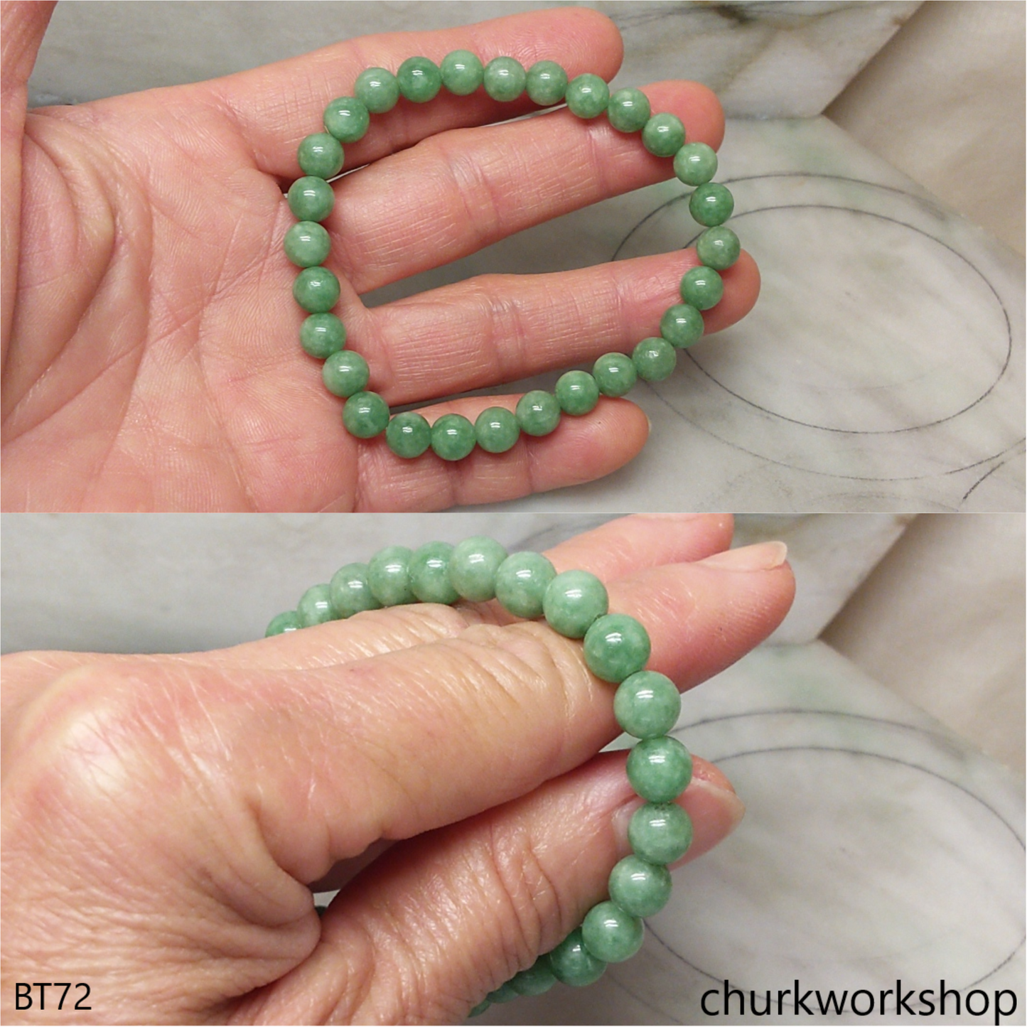 Green beads jade bracelet