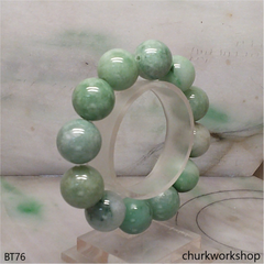 Green large beads jade bracelet
