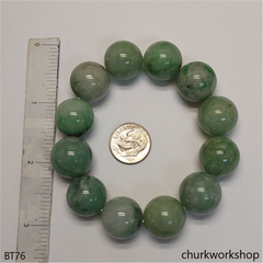 Green large beads jade bracelet