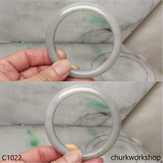 Large grayish lavender and pale green jade bangle