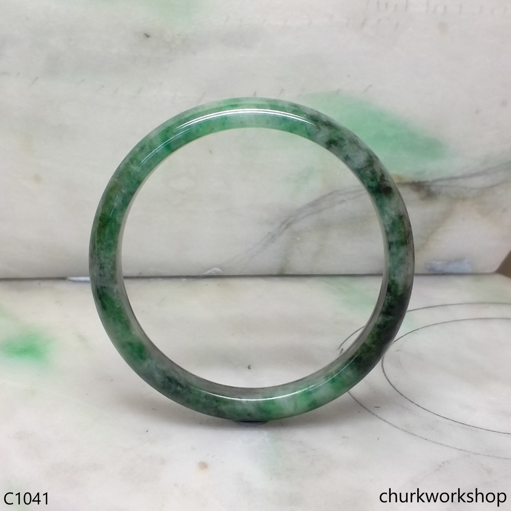 Bluish green jade bangle