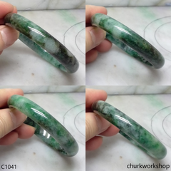 Bluish green jade bangle