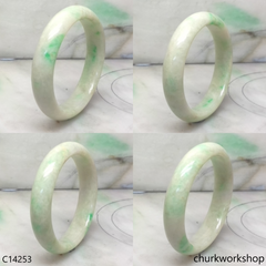 Small white base with green jade bangle