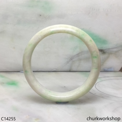 Small white base with apple green jade bangle