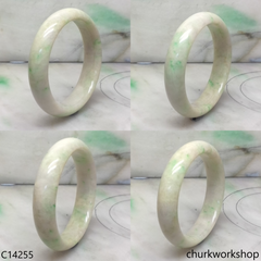 Small white base with apple green jade bangle
