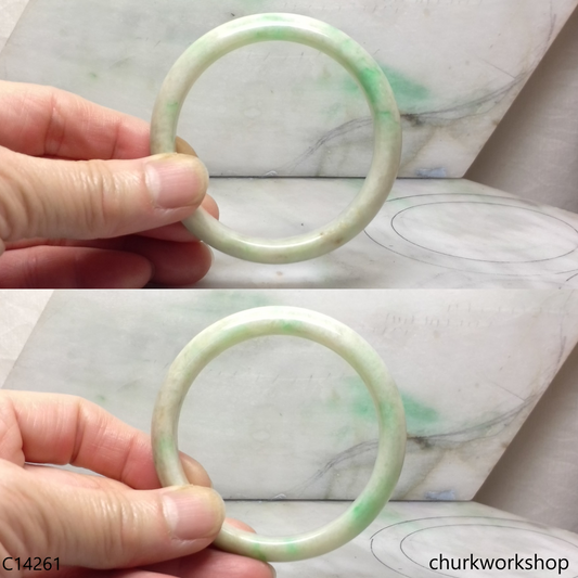 Light green base with splotches green jade bangle