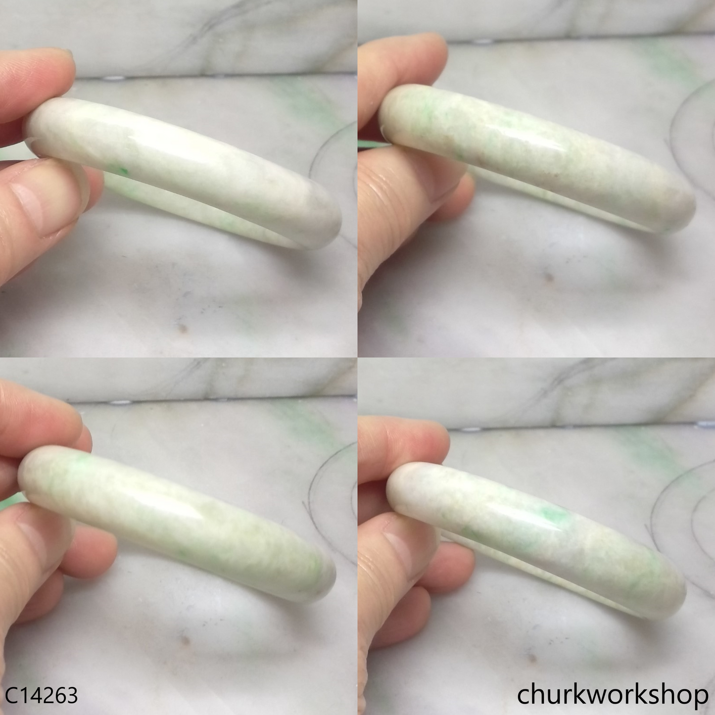 Pale green base with green jade bangle