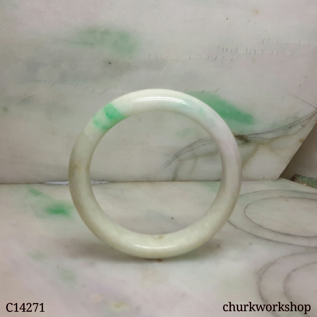 White base with green jade bangle small bangle