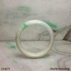White base with green jade bangle small bangle
