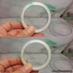 White base with green jade bangle small bangle