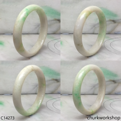 Pale lavender with splotches green bangle